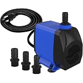 Knifel Submersible Water Pump 1056GPH Pond Pump for Fountains | 13ft Lift, 9.8ft Power Cord, Ultra Quiet, Over Heating Protection for Pond, Fountain, Hydroponic, waterfall, Aquarium