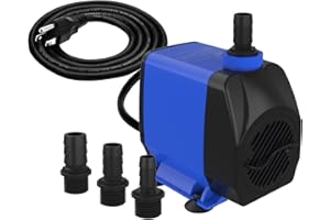 Knifel Submersible Pump 1056GPH (4000L/H 85W) Ultra Quiet with Over Heating Protection 9.8ft Power Cord for Fountains, Hydroponics, Ponds, Aquariums & More…