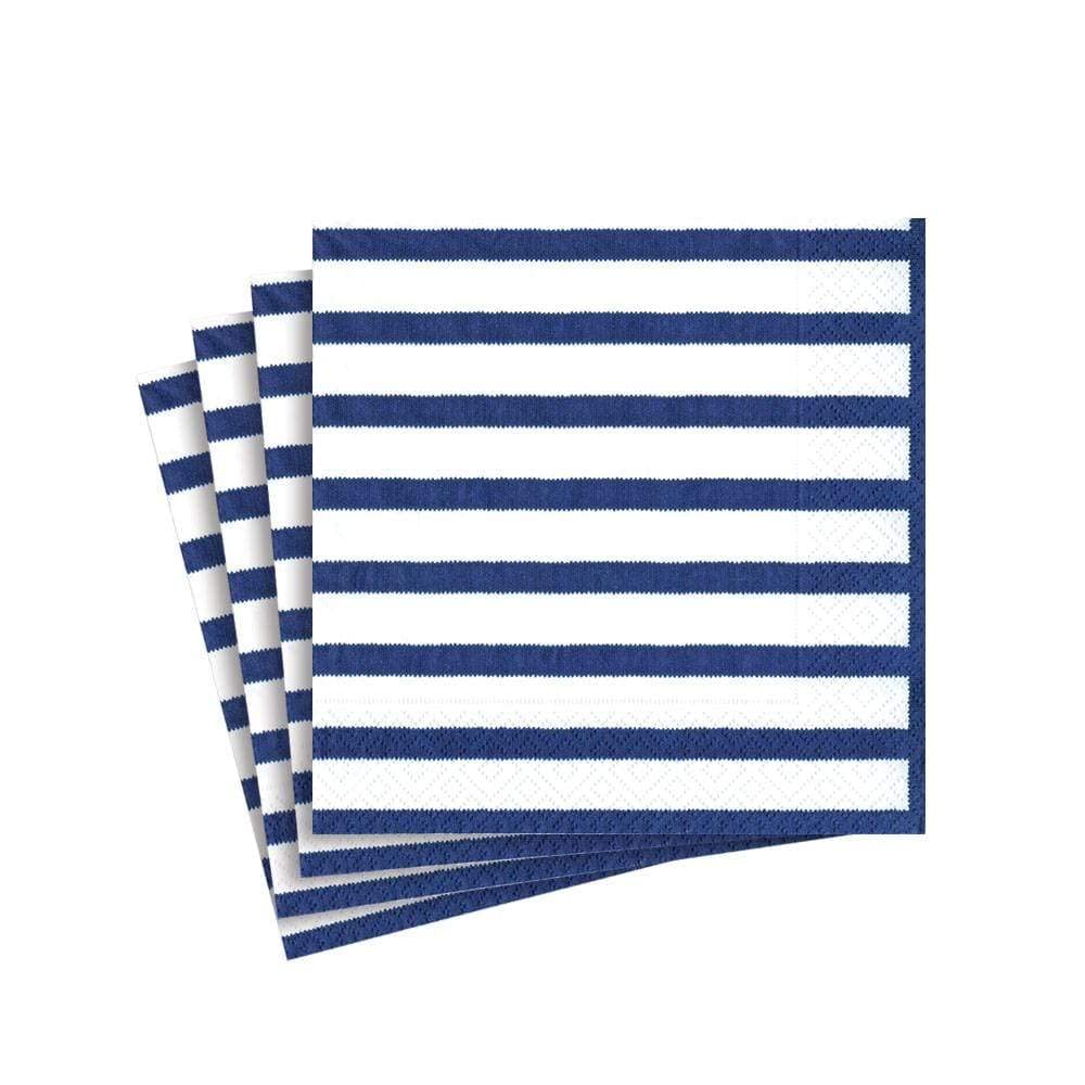 Caspari Bretagne Cocktail Napkin, Blue