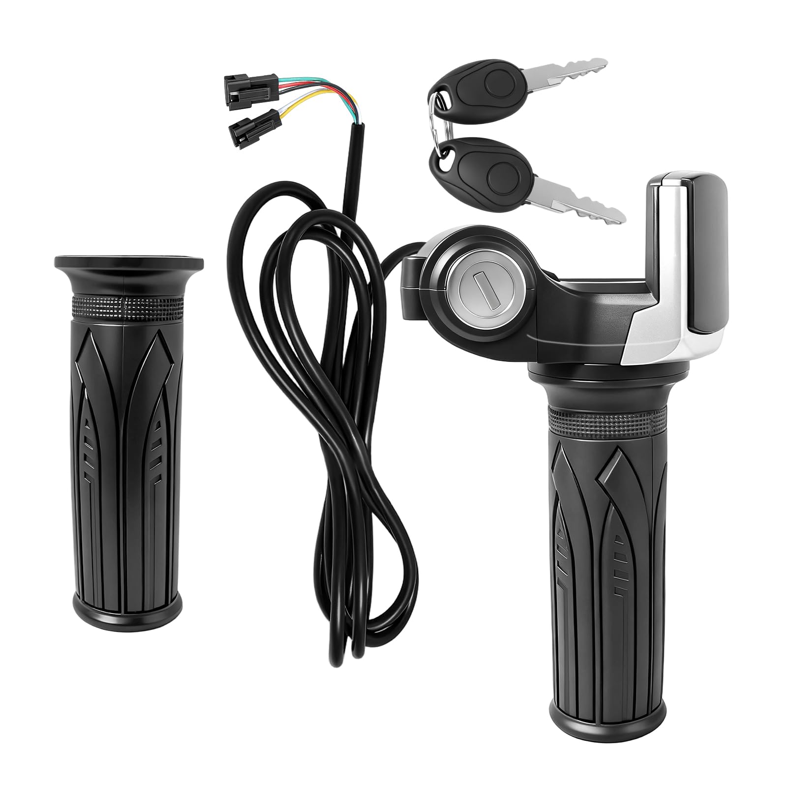 Photo 1 of CuraceQ 48V Half Twist Throttle with LED Display Grip Lock Key Set, Electric Scooter Throttle Replacement, Fits for Ebike Motorcycle Scooter