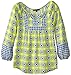 My Michelle Big Girls' Printed Peasant Top with Split Neckline