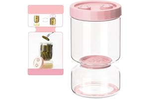 Pickle Jars, Glass Pickle Container with Strainer Flip, 51oz Pickle Jar with Strainer Upside Down, Large Hourglass Storage Ki