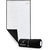 Aeravante Bench Sleeve Gym Towel - Non-Slip Dual Sided Microfiber &amp; Cotton Workout Towel for Weightlifting, Fitness &amp; Yoga - Quick Dry, Absorbent, Compact Travel Sports Towel with Hanging Loop