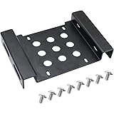 RIIEYOCA Steel SSD HDD Mounting Holder,3.5 inch to 5.25 inch Hard Disk Drive Mounting Kit,with Mounting Screws,for PC Compute