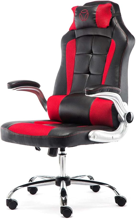 MoMo Design Gaming Chair GC003 Sedia da ufficio, colore rosso/nero