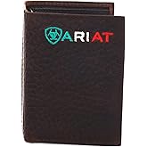 ARIAT® Men's Mexico Flag Logo Brown Leather Trifold Wallet