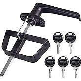 5-Key L-Handle Shed Lock Kit - Durable Anti-Corrosion Metal Hardware with 7-1/2" Stem | for Playhouses, Chicken Coops, Campers & More (Black)