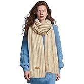 ZCXHYDL Winter Chunky Knit Scarf for Women Ultra Soft Thick Warm Knitted Scarf Long Knit Scarves for Women's Cold Weather