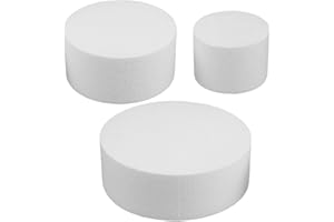 OSOLADY 4/6/8 Inch White Foam Cake Dummy Set with 3 Tiers for Decorating Practice, Simulation Cake Model