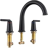 Wintap Bathtub Faucet Set 3 Hole, Widespread Deck Mount Tub Faucet with Valve Brass High Flow Tub Filler Garden Bath Tub Fauc