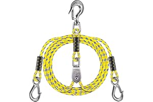 Dolibest Tow Rope Quick Connector for Tubing - Boat Tow Harness with Stainless Steel Hook (360 Rotate) - 20inch