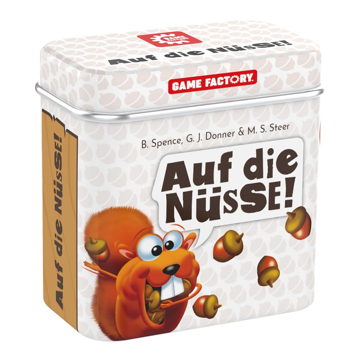 Game Factory 646273 Auf die Nüsse, the Crisp Dice Game, Mini Game in Handy Metal Tin, Travel Game, for Adults and Children from 8 Years