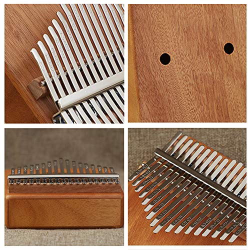 Kalimba 17 Keys Thumb Piano With Tune Hammer And Instruction Book Solid Mahogany Portable Mbira Sanza African Finger Piano for Kids Adult Beginners Professionals (Brown)