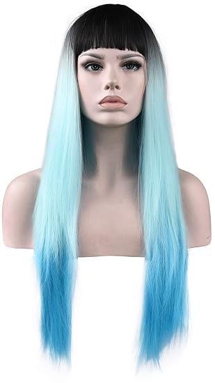 Amazon Com Seieka Synthetic Women Wig With Bangs Ombre Color