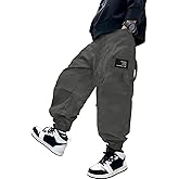 AOWKULAE Boys Casual Cargo Pants for Kids 5-14 Years