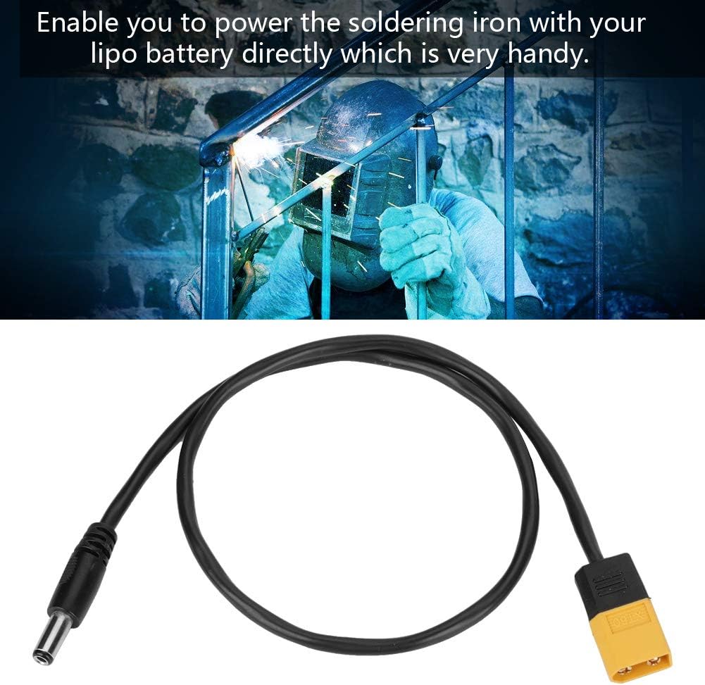 Oumefar XT60 High Temperature Resistance Insulation Male Bullet Connector to Male DC 5.5 x 2.5mm DC5525 Power Cable for TS100 Soldering Iron Outdoor Field Repairing - Image 4