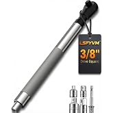 LSFYVM 3/8" Offset Extension Wrench, Impact Ratchet Extender | for Electric Drill, 17" Long Reach Socket Adapter Set for Tight Spaces, 5-Piece Alloy Steel Tool Kit