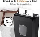 Bonsaii 6 Sheet Cross Cut Shredder C237-B Upgrade 13L 5x14mm 3min view 3