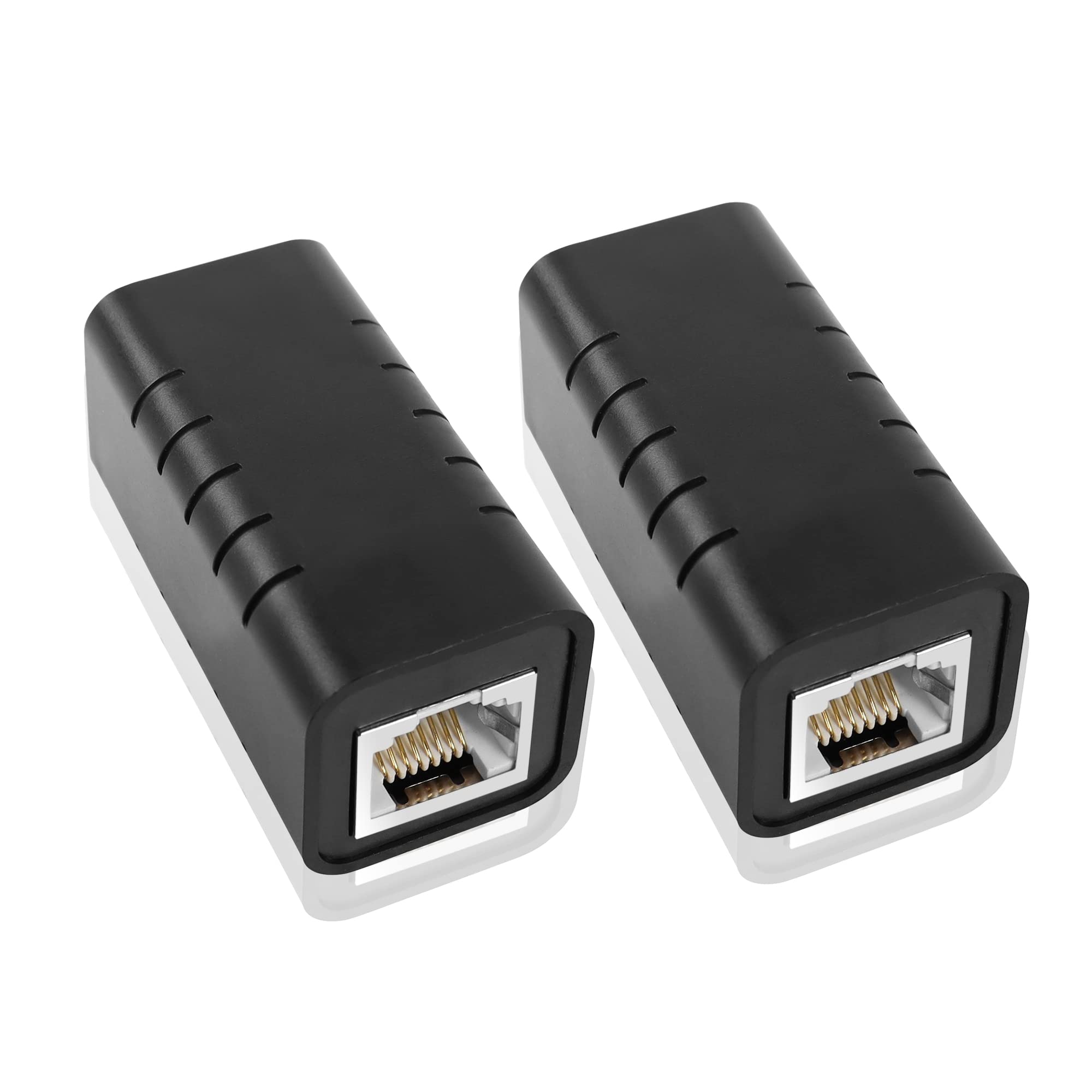 GINTOOYUN 2 Pcs RJ45 Ethernet Surge Protector 8P 8C RJ45 Coupler Female to Female Indoor Network Arrester for Routers,Laptops,Switches, Computers,etc