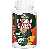 Trasicolor Liposomal GABA with L-Theanine Supplements 1200mg - High Absorption GABA Complex with Ashwagandha, Chamomile, Tart Cherry Herbal Supplements for Men and Women, 60 Softgels