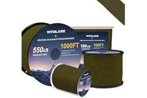 VITALUXE Paracord 550, 4mm, 7 Triple Strands Utility Rope, Parachute Cord for Survival Gear, Camping, Hiking, and DIY Bracele