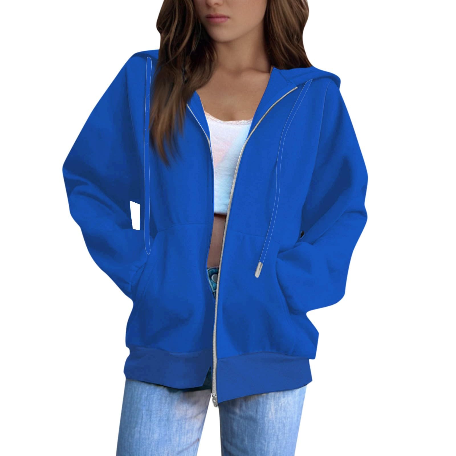 MKLUNJOP Women'S Sweatshirts Zip Up Hoodie Women