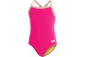 Dolfin Uglies Girls' One Piece Swimsuit - Athletic Practice Suit with Criss-Cross Straps