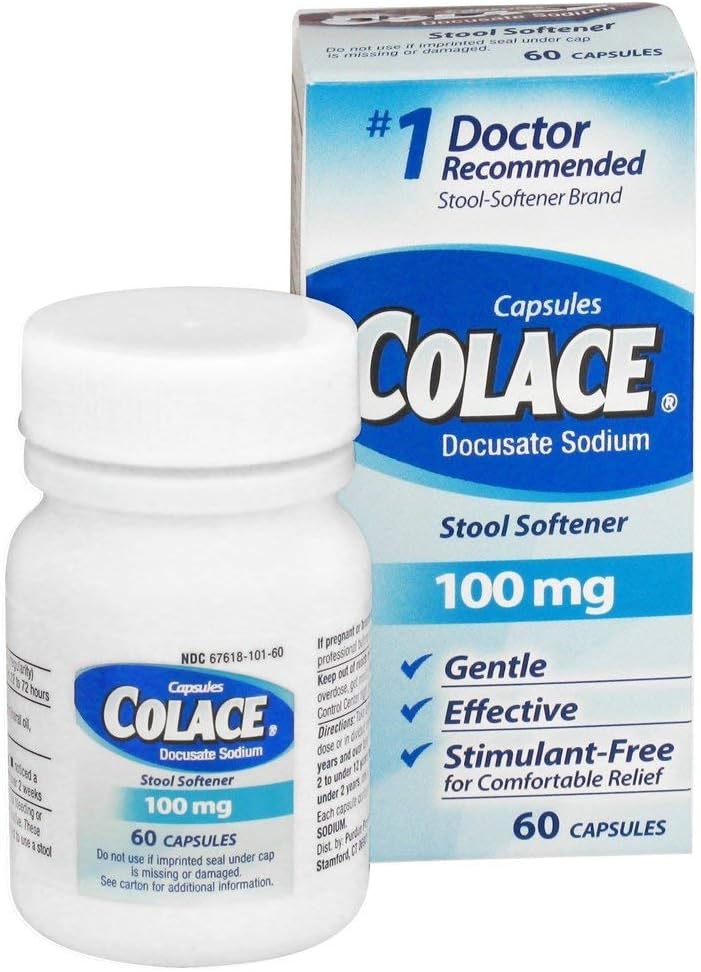 Colace Colace Docusate Sodium Stool Softener Laxative Capsules, 60 ct 100 mg (Pack