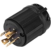Twist Lock Power Plug, 125V/250V, 20A, 4-Terminal Male L14-20P, US Standard