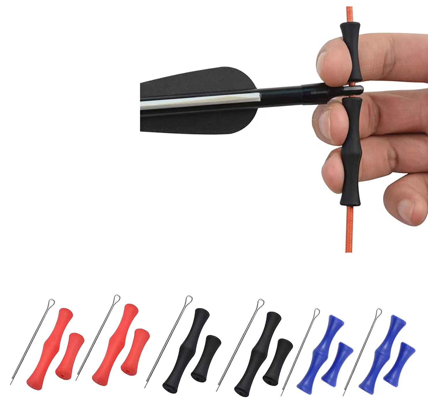 BOBOZHONG Bowstring finger protectors,6 pairs finger protectors bow silicone archery finger Archery Finger Guard archery finger protection shooting hunting bow string protection finger protection