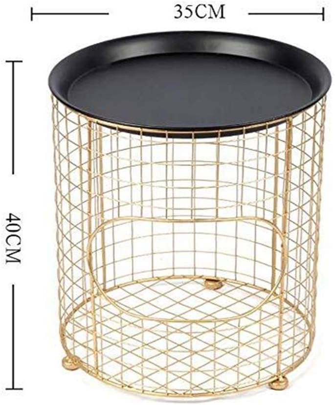 Njyt End Tables Laundry Basket Coffee Table Storage Basket Gold Modern Side Table Small Metal End Table With Lifting Plate Fashion Hollow Design Color A Amazon Co Uk Kitchen Home