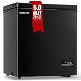 Antarctic Star 7.0 Cu.ft Chest Freezer 6.8℉to -4℉with Removable Basket Free Standing Top open Door Compact Freezer with Adjustable 7 Temperature Defrost Water Drain/Power Saving UL Certified Black on Fridge.com