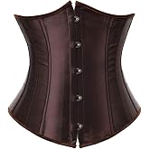 HNGHOU Women's Bustier Corset Top Plus Size Satin Waist Cincher Overbust Bustiers