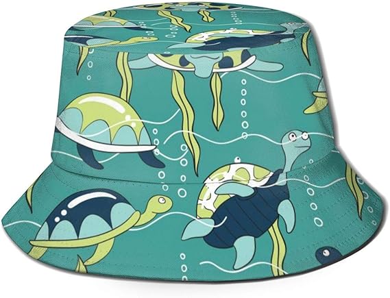 Amazon フラットトップ通気性バケットハットユニセックス水中カメイラストパターンバケットハット夏の漁師の帽子 キャップ 通販