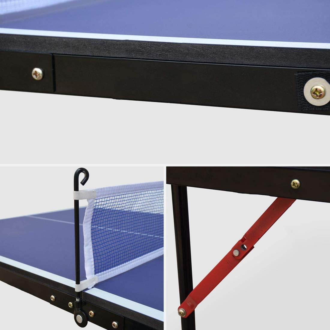 KL KLB Sport Table Tennis Table Midsize Foldable & Portable Ping Pong Table Set with Net and 2 Ping Pong Paddles for Indoor Outdoor Game : Sports & Outdoors