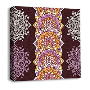 Canvas Wall Art Traditional National Culture Painting Artwork for Home Prints Framed - 12x12 inches