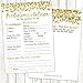 50 Gold Baby Shower Prediction and Advice Cards - Baby Shower Games for Girls, Boys or Gender Neutral Party - Advice Cards for Baby Shower, Best Wishes for Baby, New Parents, Mom & Dad, Mommy & Daddy