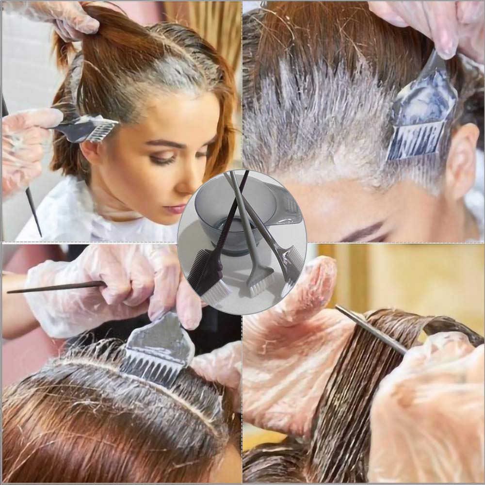 4 PCS Professional Salon Hair Coloring Dyeing Kit 2020 Version Hair Dye Brush and Bowl Set - Dye Brush & Comb/Mixing Bowl/Tint Tool : Beauty