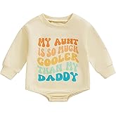 Eadrioss Infant Baby Boy Girl Fall Clothes My Aunt is So Cooler Than My Daddy Romper Sweatshirt Newborn Gift from Auntie