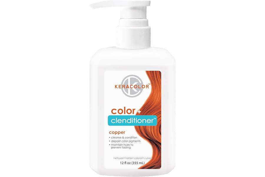 Keracolor Color + Clenditioner 3-in-1 Color-Depositing Conditioner, Gently Cleanses & Conditions, Semi-Permanent Hair Color, 23 Shades, 12 Fl Oz