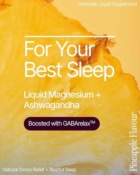 BEME MAGNESIUM DRINK FOR SLEEP – MELATONIN-FREE MAGNESIUM FOR SLEEP WITH ASHWAGANDHA, L-THEANINE & GABA – FAST-ABSORBING CALM PINEAPPLE – 15 SACHETS
