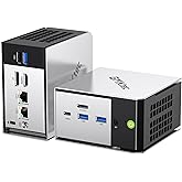 GMKtec Mini PC M8 Desktop Computer AMD Ryzen PRO 6650H (6C/12T 4.50Ghz) Dual NIC LAN 2.5GbE, 16GB LPDDR5 RAM + 512GB Hard Drive PCle SSD, Oculink, USB4, HDMI, USB-C
