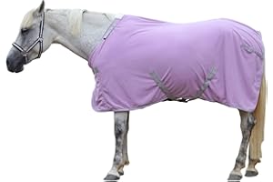 LEAFOREST Horse Fleece Blanket Polar Fleece Cooler Liner Soft Exercise Blankets for Horses Moisture Wicking Sheet in The Barn, Stable, Stall, Pasture, Paddock Purple 81 inches