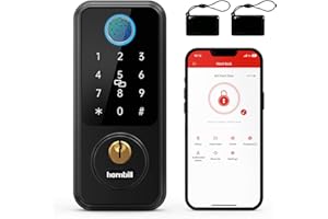 Keyless Entry Smart Deadbolt Lock, Hornbill Smart Lock for Front Door Locks, Fingerprint Biometric Keypad Entry Door Lock, 8-in-1 Bluetooth Electronic Digital Code Auto Lock, Works with App