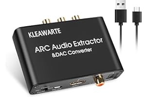 KLEAWARTE HDMI ARC Adapter ARC Audio Extractor ARC HDMI SPDIF/Optical Coaxial to Stereo Audio SPDIF Coaxial L/R 3.5mm Jack for TV 192KHz Digital to Analog Converter DAC Converter