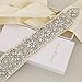 SoarDream Bridal Crystal Rhinestone Wedding Dress Sash Belt With Ivory Ribbon