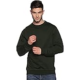 Klizzer Luxury Sweatshirt for Men’s 100% Cotton Crewneck Long Sleeve Heavyweight Regular Fit Pullover Warm Plain Top
