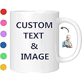 Custom Photo Coffee Mug, Personalized Mug w/Picture, Text, Name - Personalized Gifts for Mom, Boyfriend, Girlfriend, Best Friend, Christmas Gifts, Party Favors Mug 11oz White Wholesale