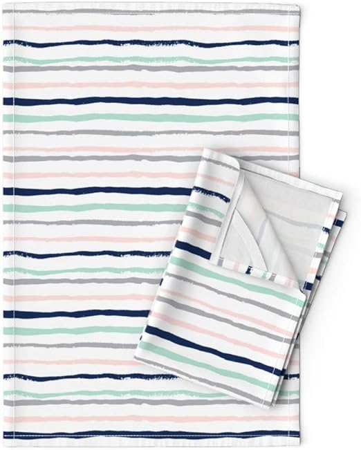 pink and grey tea towels