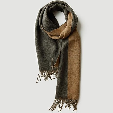 Amazon Co Jp ストール メンズ女性のスカーフロングスカーフ冬の暖かい居心地の良いスカーフソフト分厚い大きなブランケットラップショールスカーフギフトラップダブル両面 マフラー レディ 色 Gray Brown Size 32x180cm ホーム キッチン